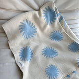 Solar Knitted Blanket - Cream/Sky