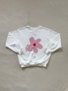 Adult Flower Jumper - White/Pink