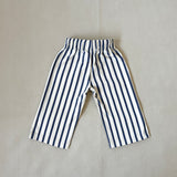 Billie Stripe Cotton Pants - Cream/Blue Stripe