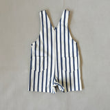 Ellis Stripe Cotton Overalls - Cream/Blue Stripe