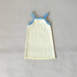 Elsie Mini Ribbed Dress - Lemon Sherbet/Sky Blue