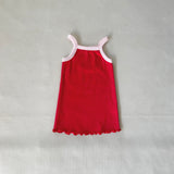 Elsie Mini Ribbed Dress - Red/Pink