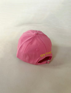 Floral Embroidery Cap - Pink