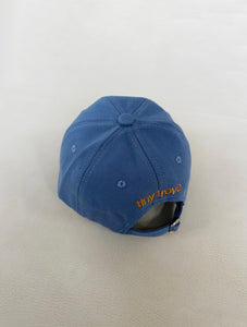 Floral Embroidery Cap - Blue