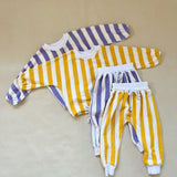 Haze Terry Towel Striped Set - Lilac