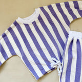 Haze Terry Towel Striped Set - Lilac