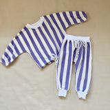 Haze Terry Towel Striped Set - Lilac