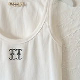 Adult Libby Monogram Tank - White/Black