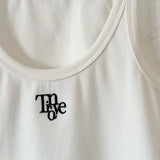 Adult Libby Monogram Tank in Classic Font - White/Black