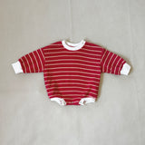 Mabel Stripe Cotton Bodysuit - Red/Cream Stripe