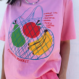 Adult Farmer's Market Relaxed Tee - Bubblegum