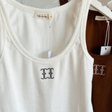 Adult Libby Monogram Tank - Cinnamon/White