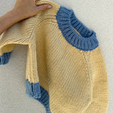 Willa Contrast Knit - Cream/Blue