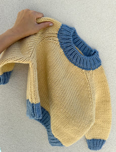 Willa Contrast Knit - Cream/Blue