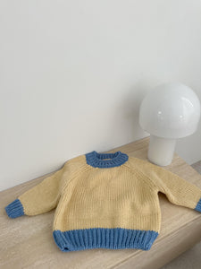 Willa Contrast Knit - Cream/Blue