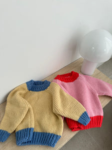 Willa Contrast Knit - Pink/Red