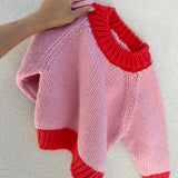 Willa Contrast Knit - Pink/Red