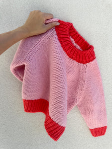 Willa Contrast Knit - Pink/Red