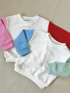 Wynn Colour Block Pullover - Pink/Red