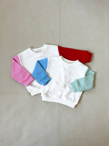 Wynn Colour Block Pullover - Pink/Red