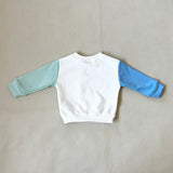 Wynn Colour Block Pullover - Pale Blue/Pale Green