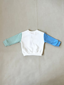 Wynn Colour Block Pullover - Pale Blue/Pale Green