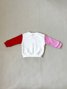 Wynn Colour Block Pullover - Pink/Red