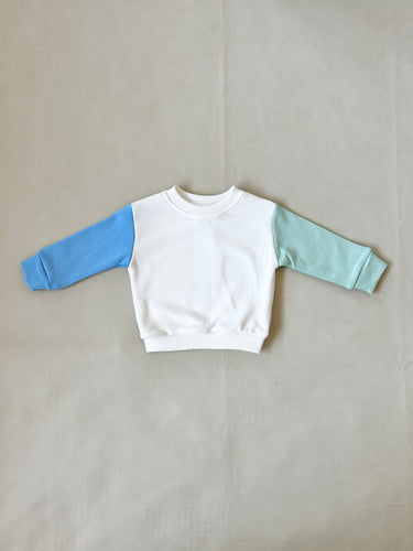 Wynn Colour Block Pullover - Pale Blue/Pale Green