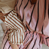 Adult Isla Stripe Cotton Set - Pink/Chocolate Stripe