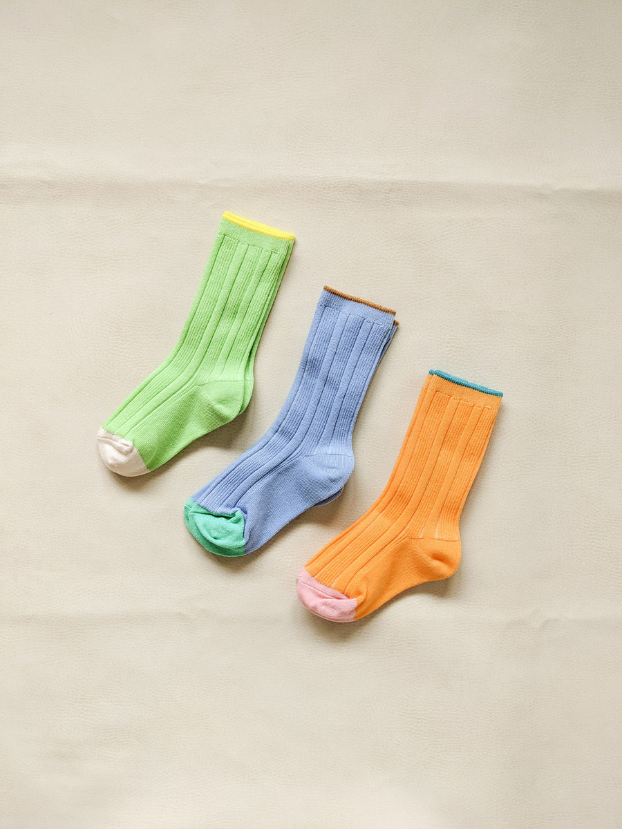 Sherbet Ribbed Socks - Lime – Tiny Trove